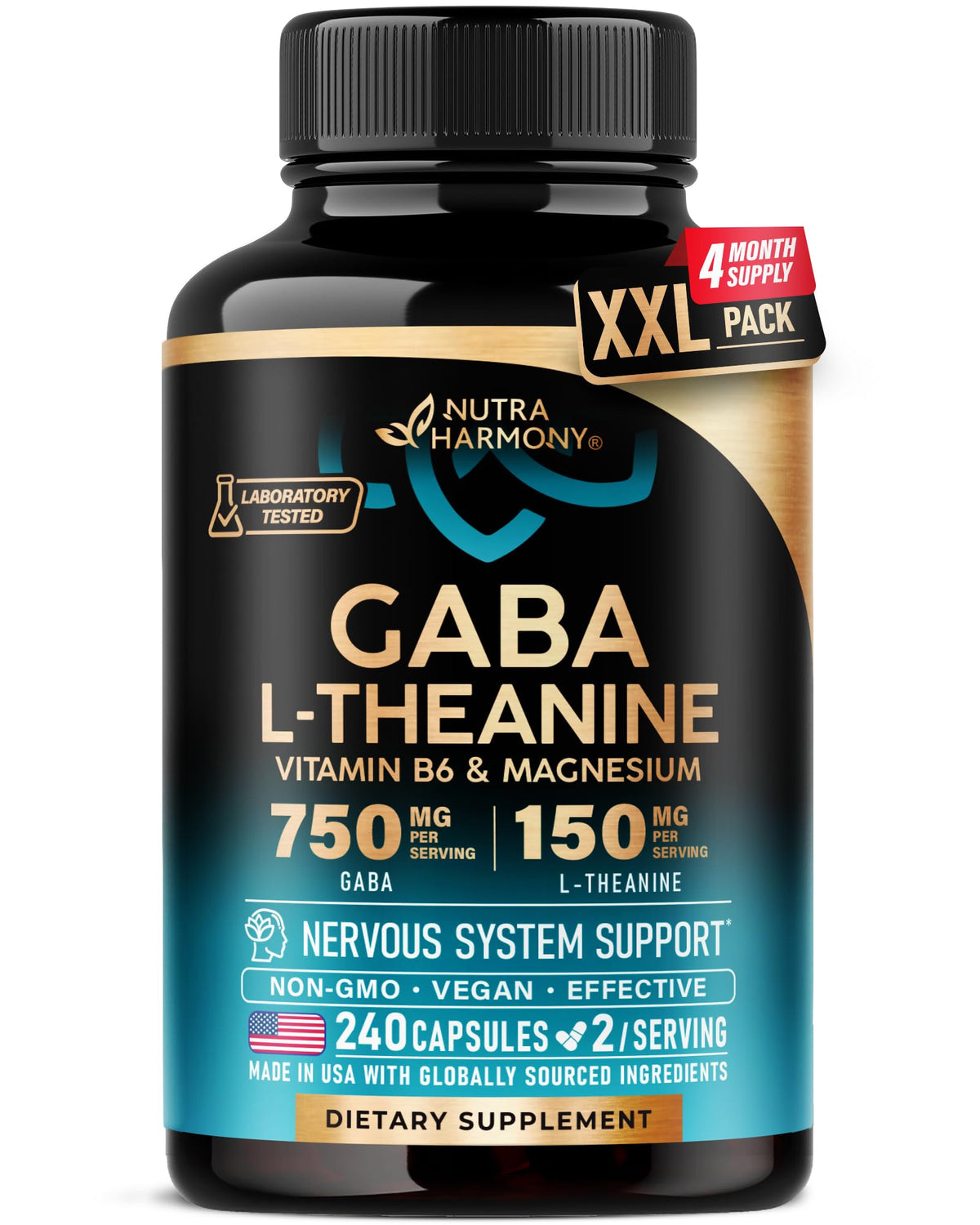 NUTRAHARMONY GABA 750mg Capsules front view