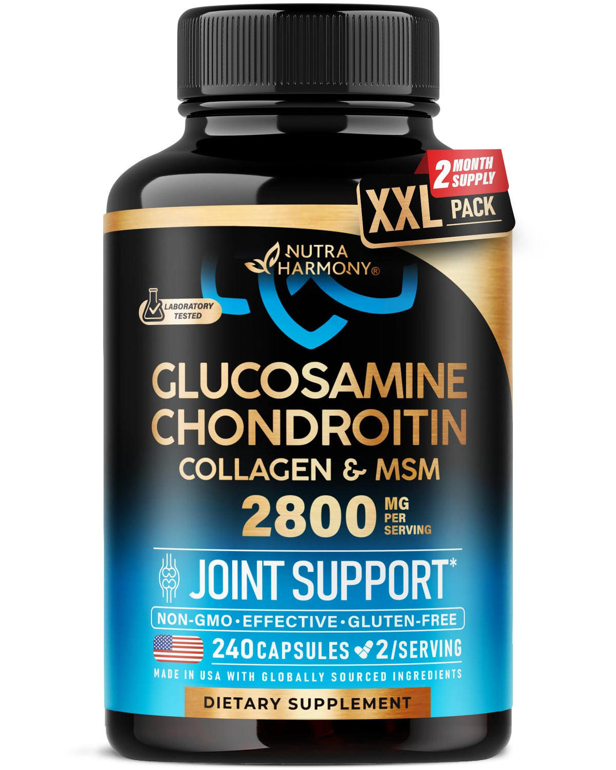 NUTRAHARMONY Glucosamine Chondroitin supplement front view