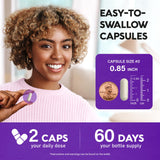 NUTRAHARMONY Hyaluronic Acid Complex 300mg capsules on a wooden table