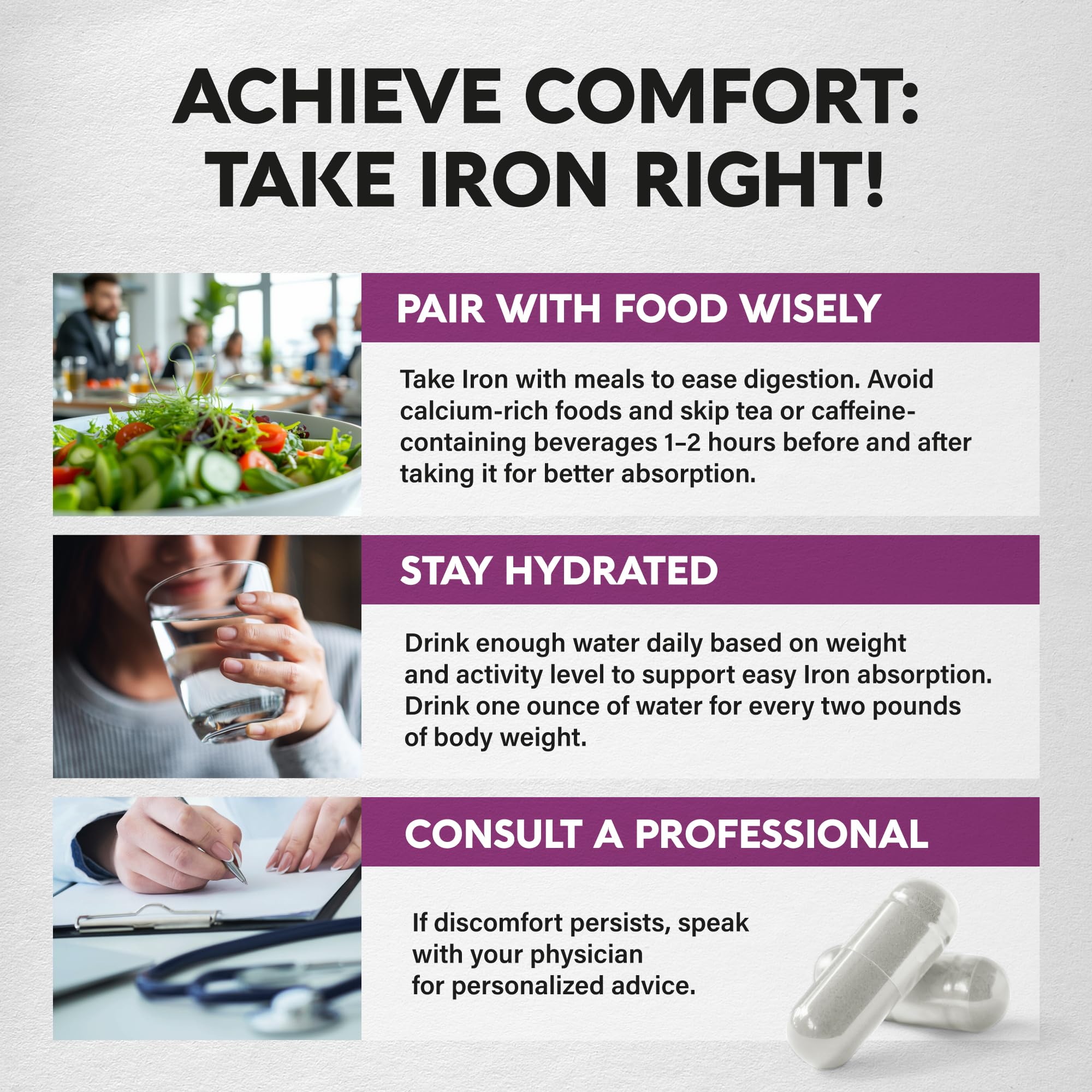 NUTRAHARMONY Iron Capsules 65mg slow release capsule close-up