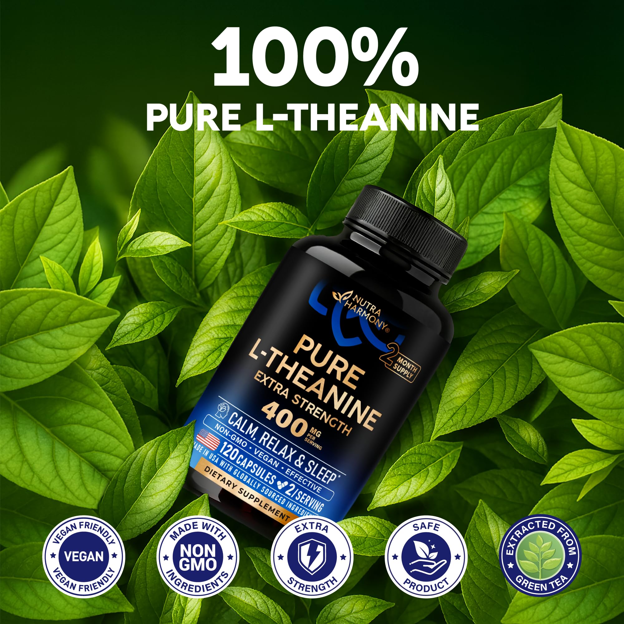 NUTRAHARMONY L-Theanine 400 mg packaging details