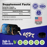 NUTRAHARMONY L-Theanine Supplement 400mg bottle with green tea leaves