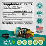 NUTRAHARMONY Lion’s Mane Liquid Extract 1200mg on a wooden table