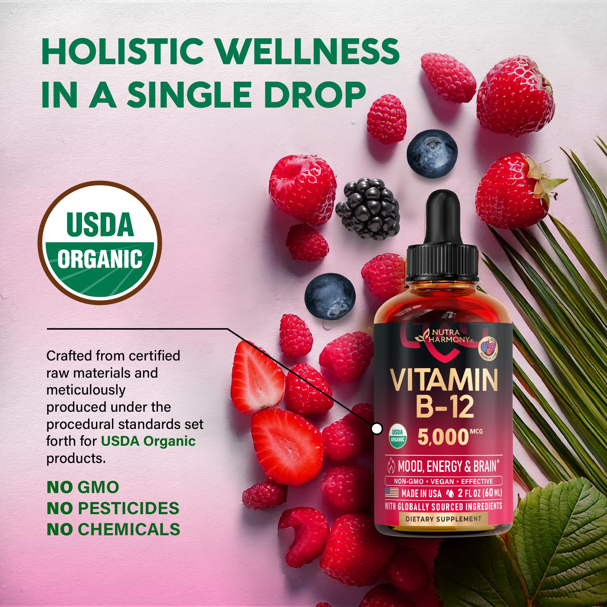 NUTRAHARMONY Liquid Vitamin B12 Drops with dropper