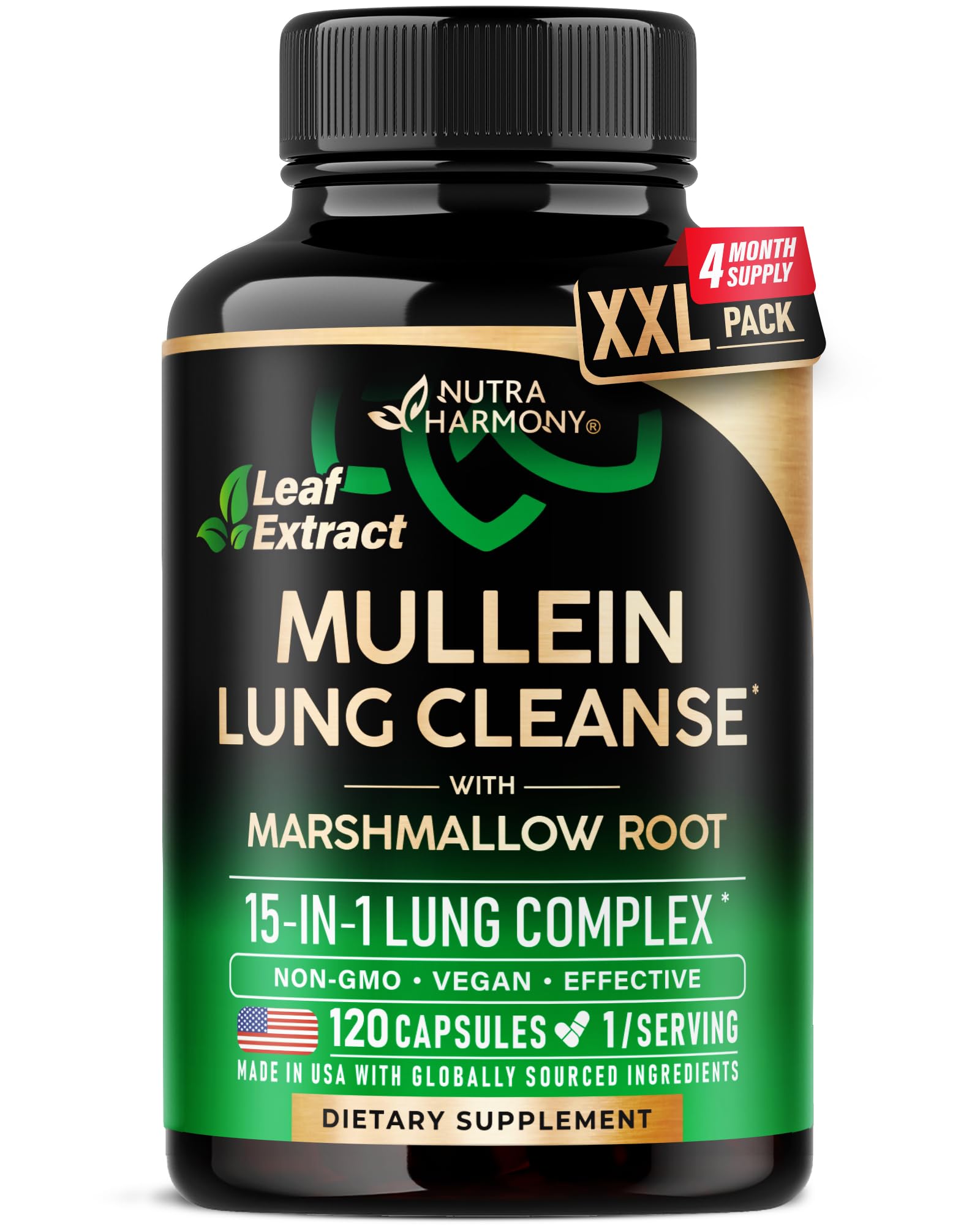 NUTRAHARMONY Mullein Capsules 10:1 Extract 350mg front view