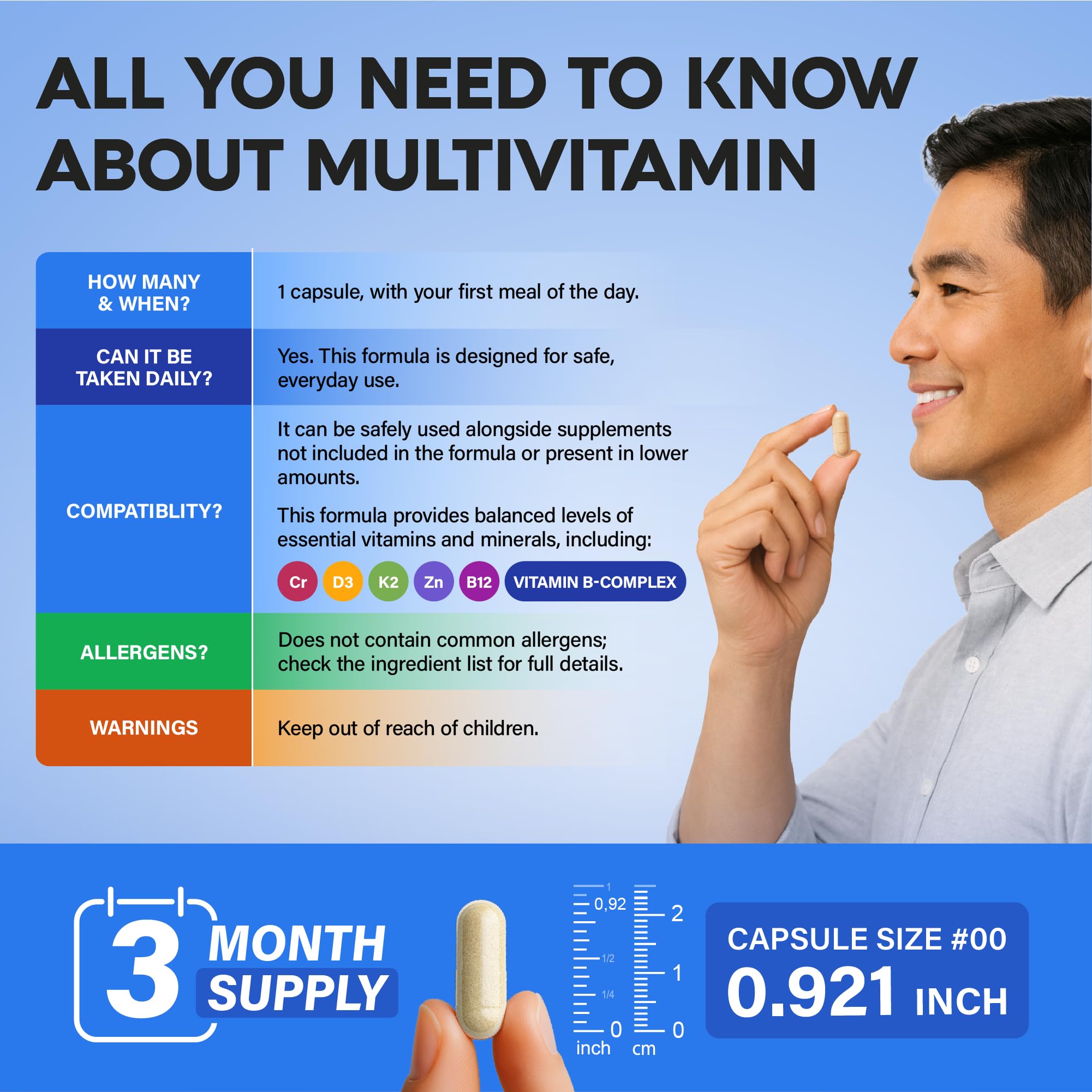 NUTRAHARMONY Multivitamin for Men 46-in-1 with glass of water