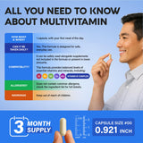 NUTRAHARMONY Multivitamin for Men 46-in-1 with glass of water