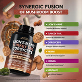 NUTRAHARMONY Mushroom Complex Capsules back view with ingredient list