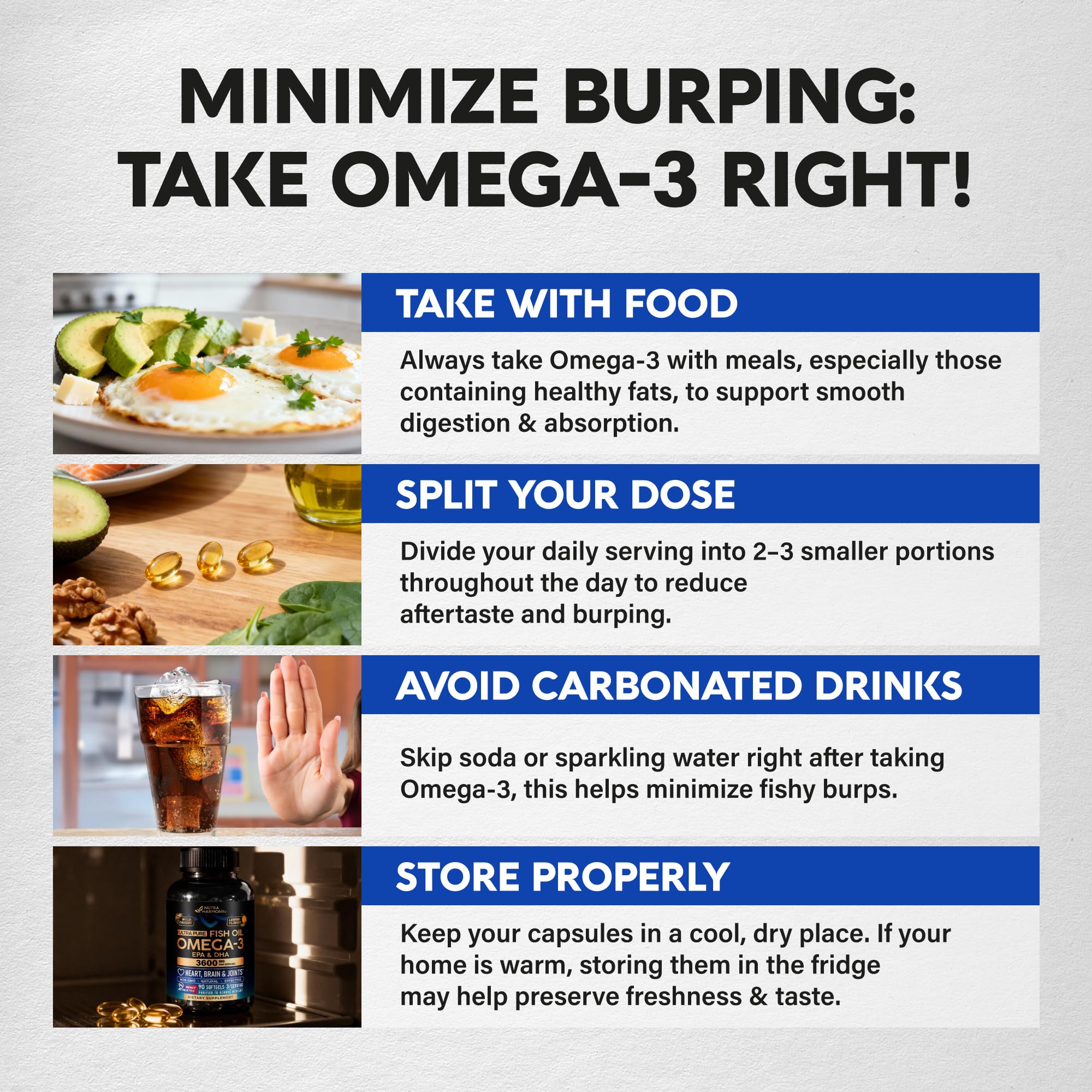 NUTRAHARMONY Omega-3 Fish Oil 3600 mg softgels with natural lemon flavour