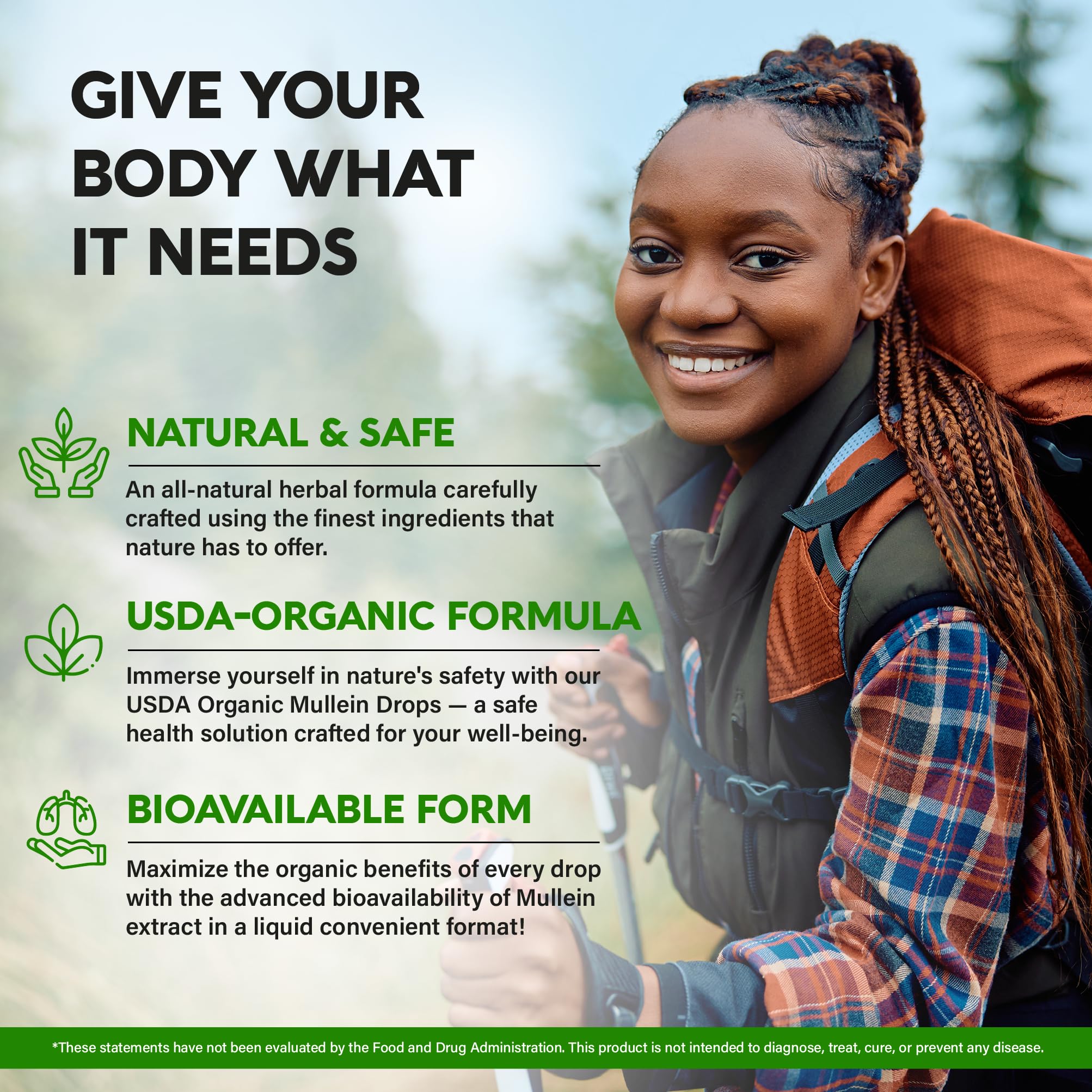 NUTRAHARMONY Organic Mullein Drops label close-up