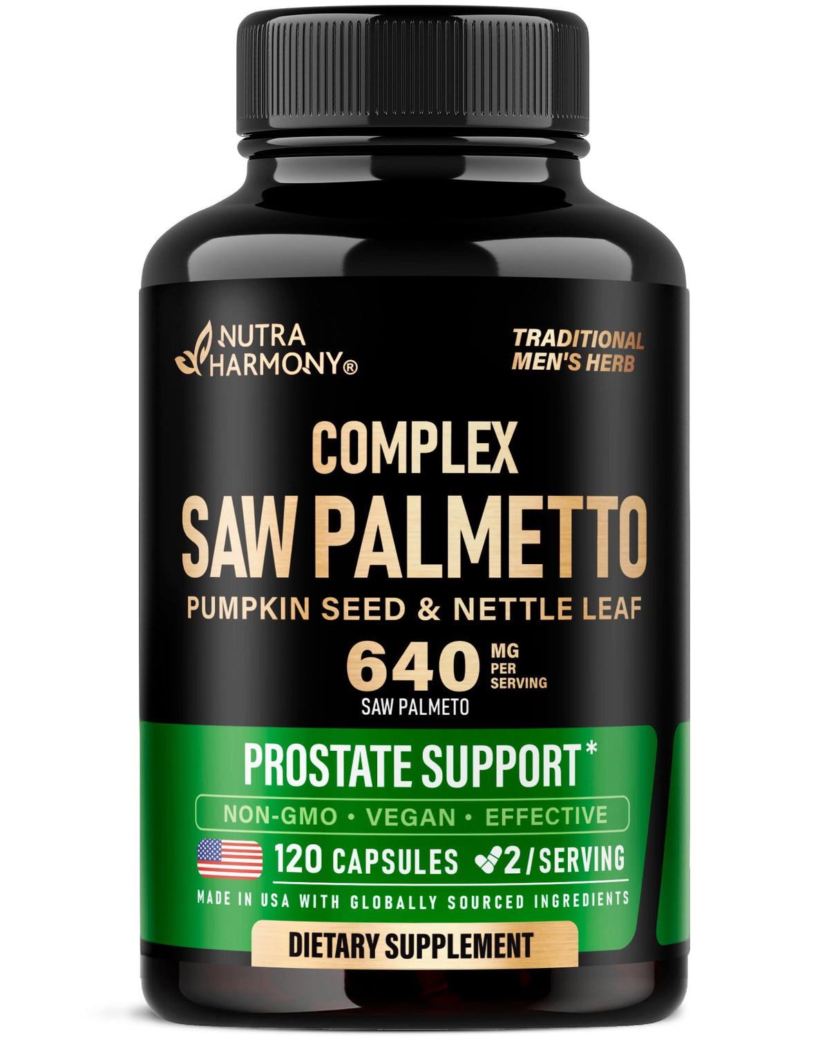 NUTRAHARMONY Saw Palmetto Supplement front view