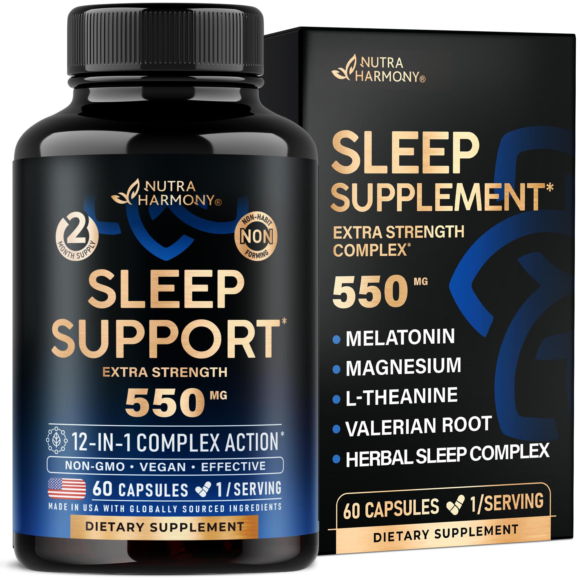 NUTRAHARMONY Sleeping Pills 60 count bottle front view