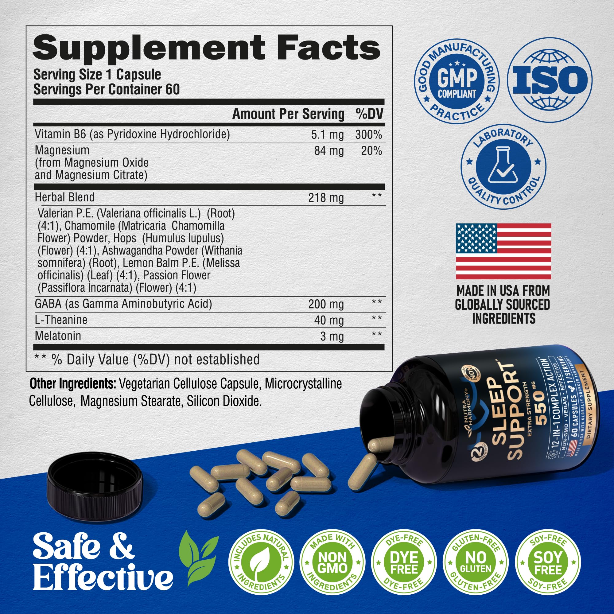 NUTRAHARMONY Sleeping Pills with herbal ingredients