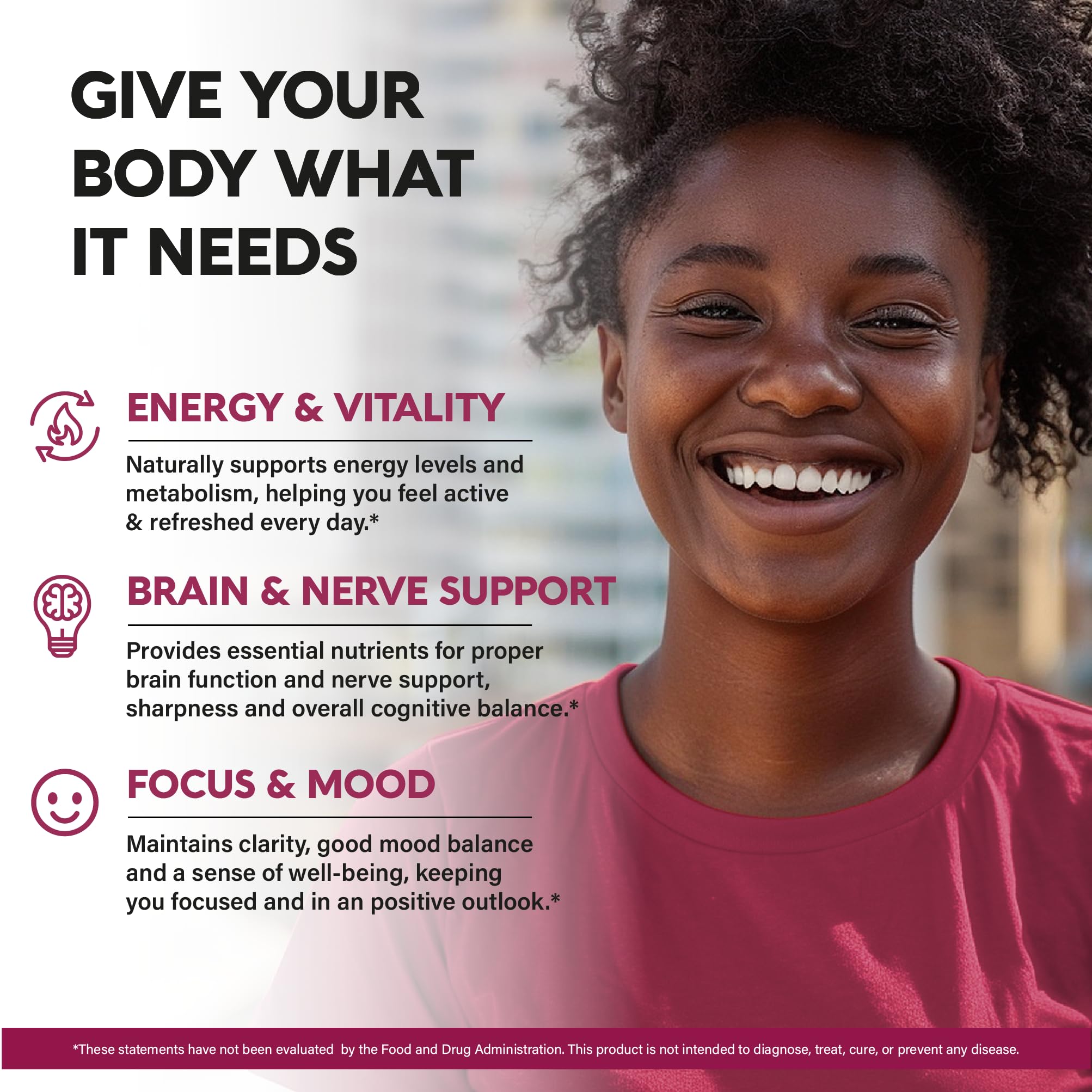 NutraHarmony Vitamin B Complex 60 Capsules side view