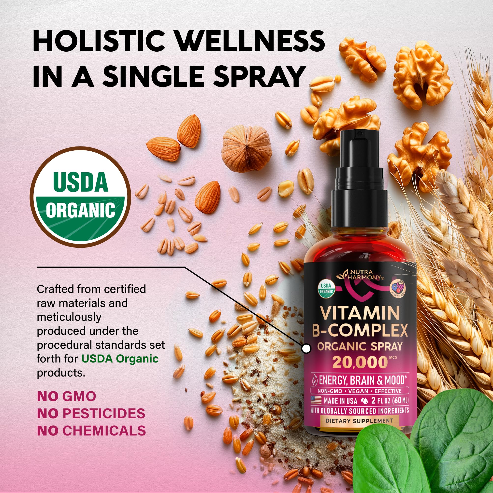 NUTRAHARMONY Vitamin B Complex liquid in a spray bottle