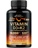 NUTRAHARMONY Vitamin D3 K2 Capsules 10,000 IU front view
