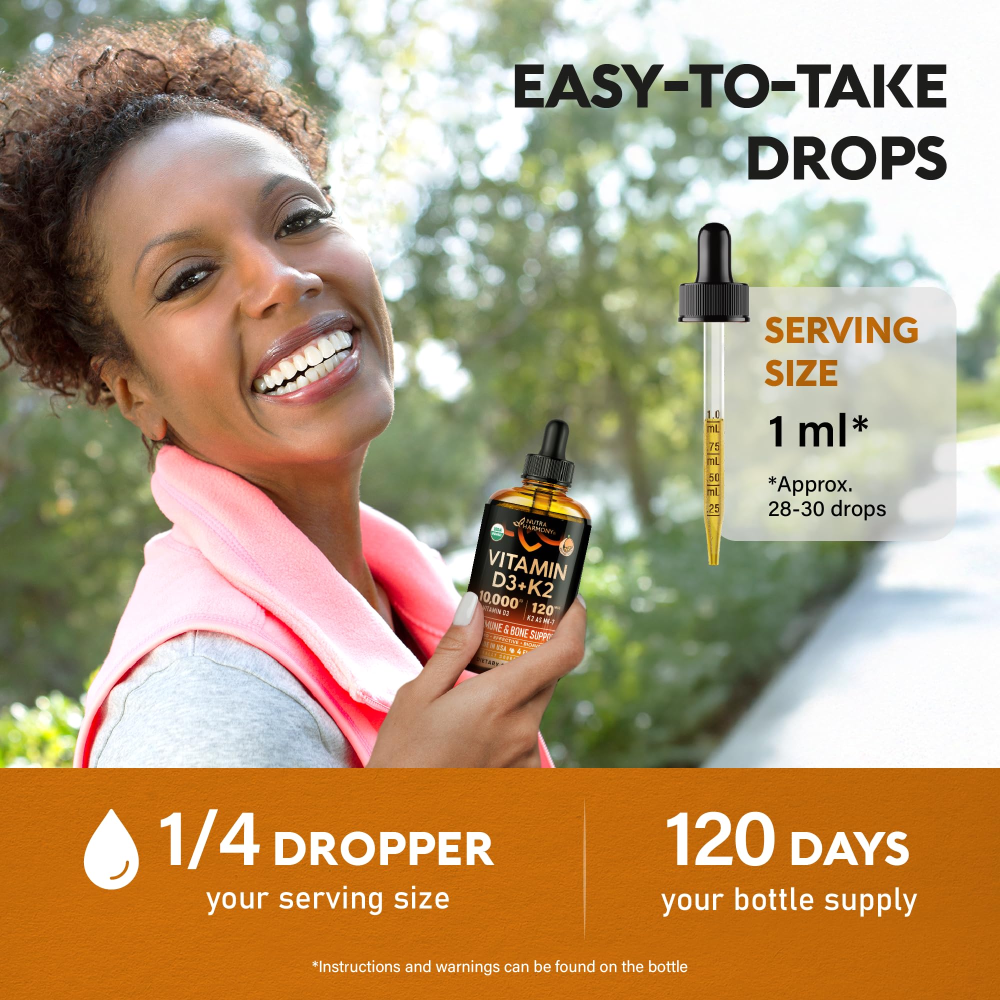NUTRAHARMONY Vitamin D3 + K2 Drops lifestyle scene