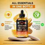 NUTRAHARMONY Vitamin D3 + K2 Drops with organic ingredients