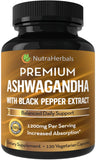 NUTRAHERBALS Ashwagandha 1200mg supplement bottle front view