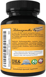 NUTRAHERBALS Ashwagandha 1200mg supplement bottle side view