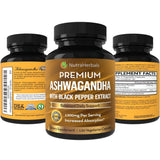 NUTRAHERBALS Ashwagandha 1200mg supplement with black pepper extract