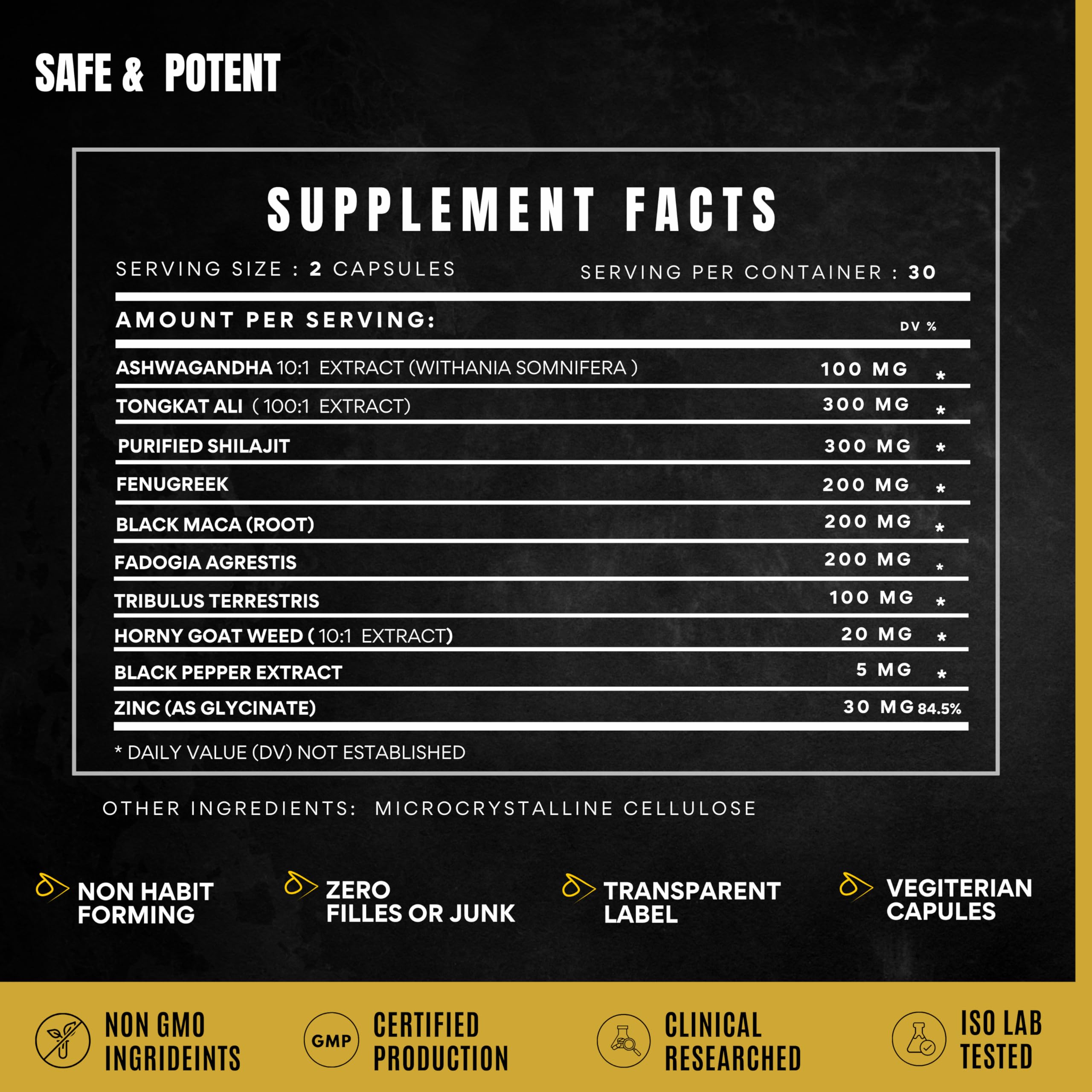 NutraHerbs Horny Goat Weed Supplement ingredients list