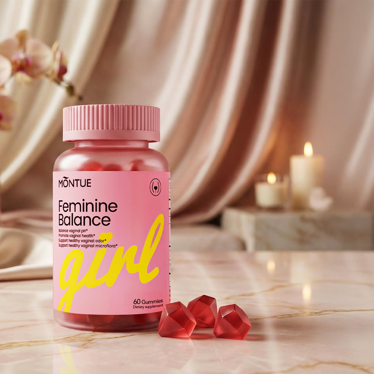 NUTRAJOY Feminine Balance Gummies showing Hawaiian Pineapple flavour
