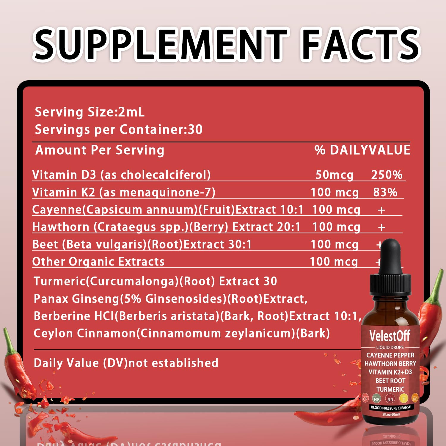 Nutralis Cayenne Pepper Hawthorn Beet Root Drops bottle with dropper