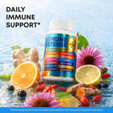 NUTRALIZIZER daily wellness Support Supplement capsules with a glass of water
