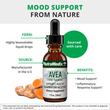 NutraMedix Avea Turmeric Liquid Drops 68g label close-up
