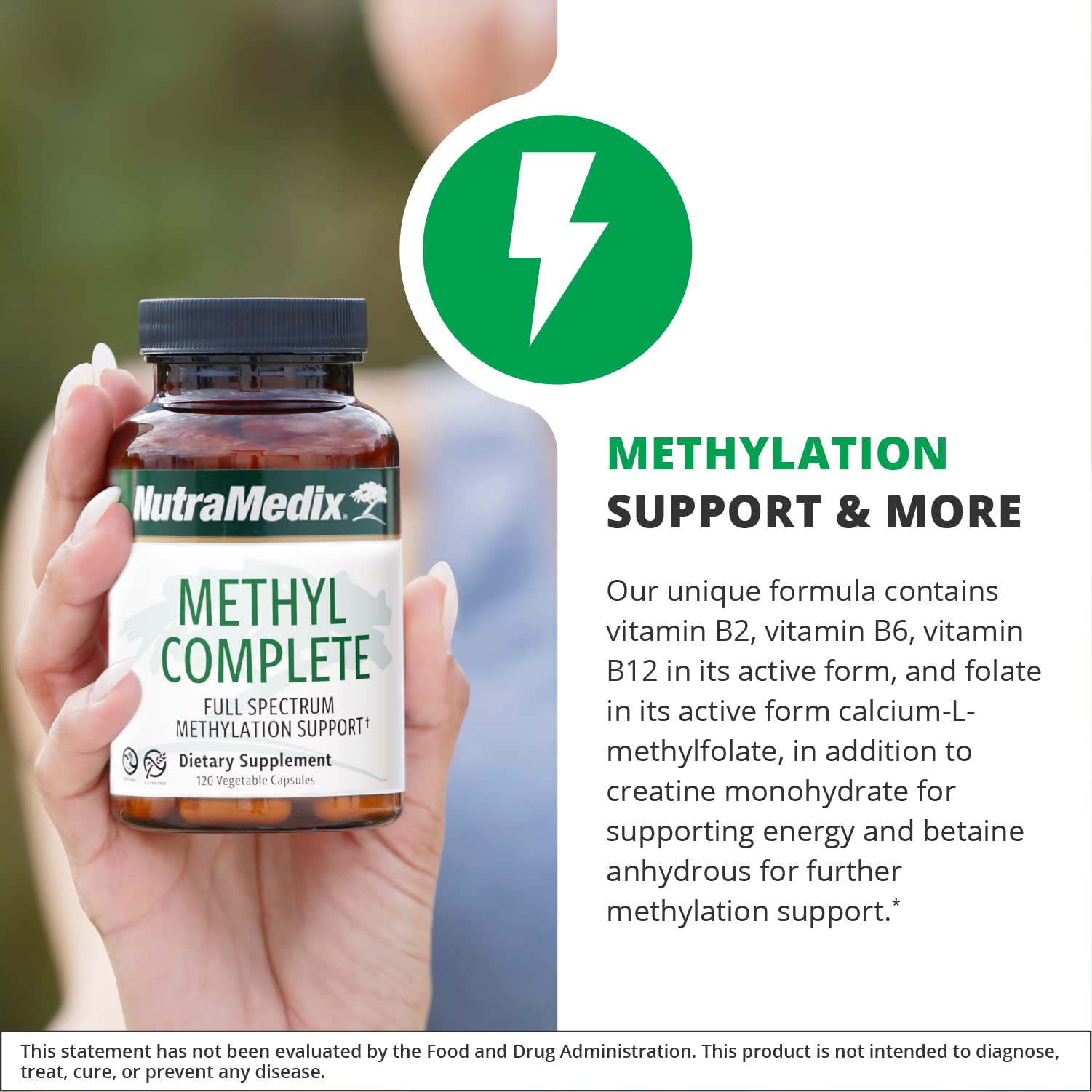 NutraMedix B12 Methylcobalamin Capsules open bottle with capsules