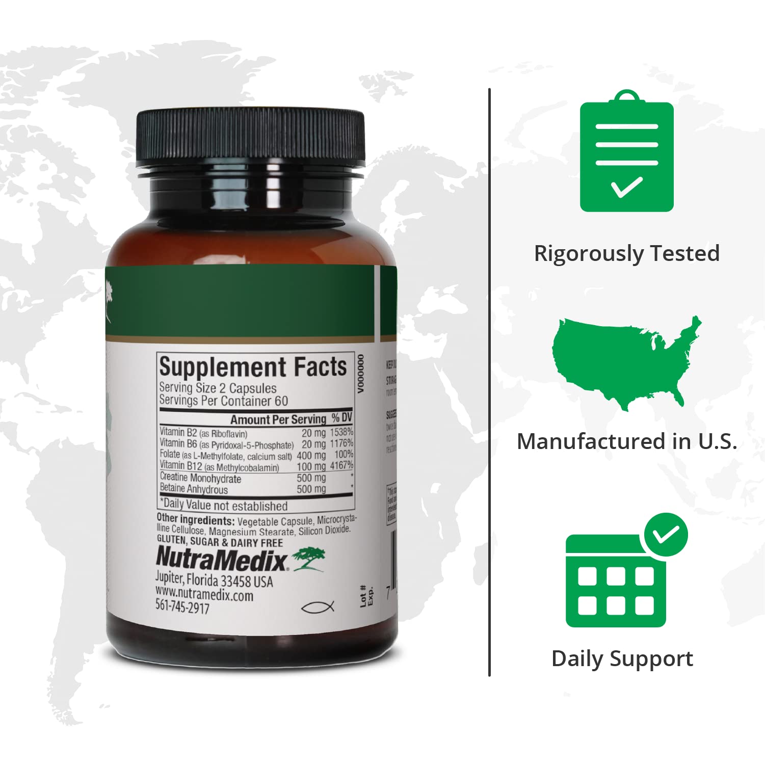 NutraMedix B12 Methylcobalamin Capsules side view showing label