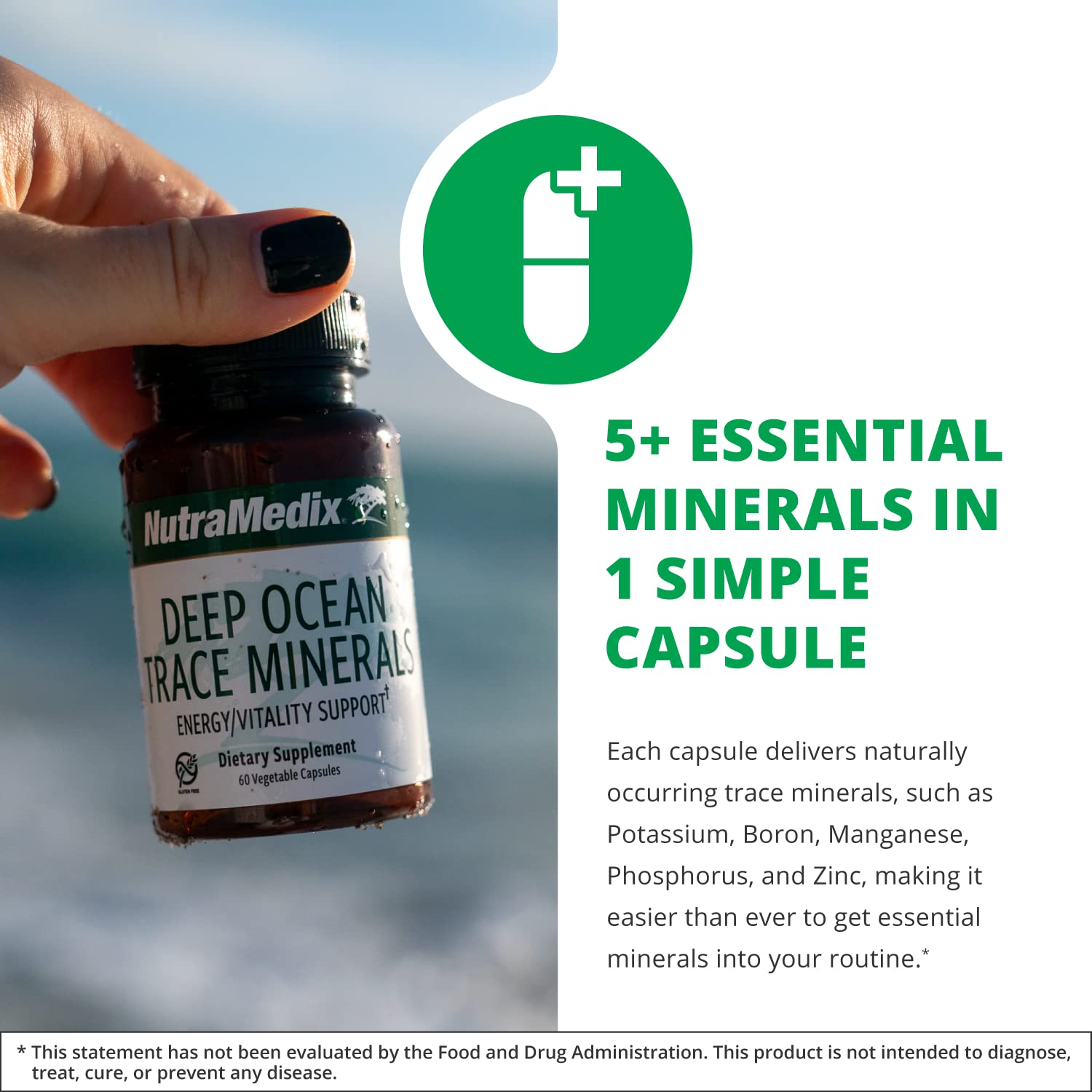 NutraMedix Deep Ocean Trace Minerals 68g packaging side view