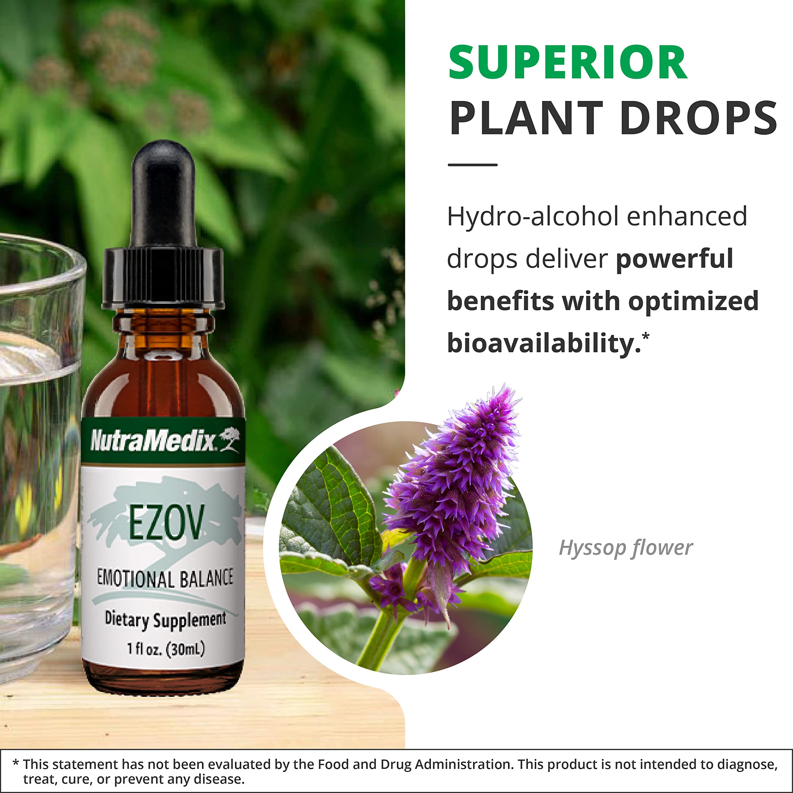 NutraMedix Ezov Hyssop Plant Drops 1oz packaging
