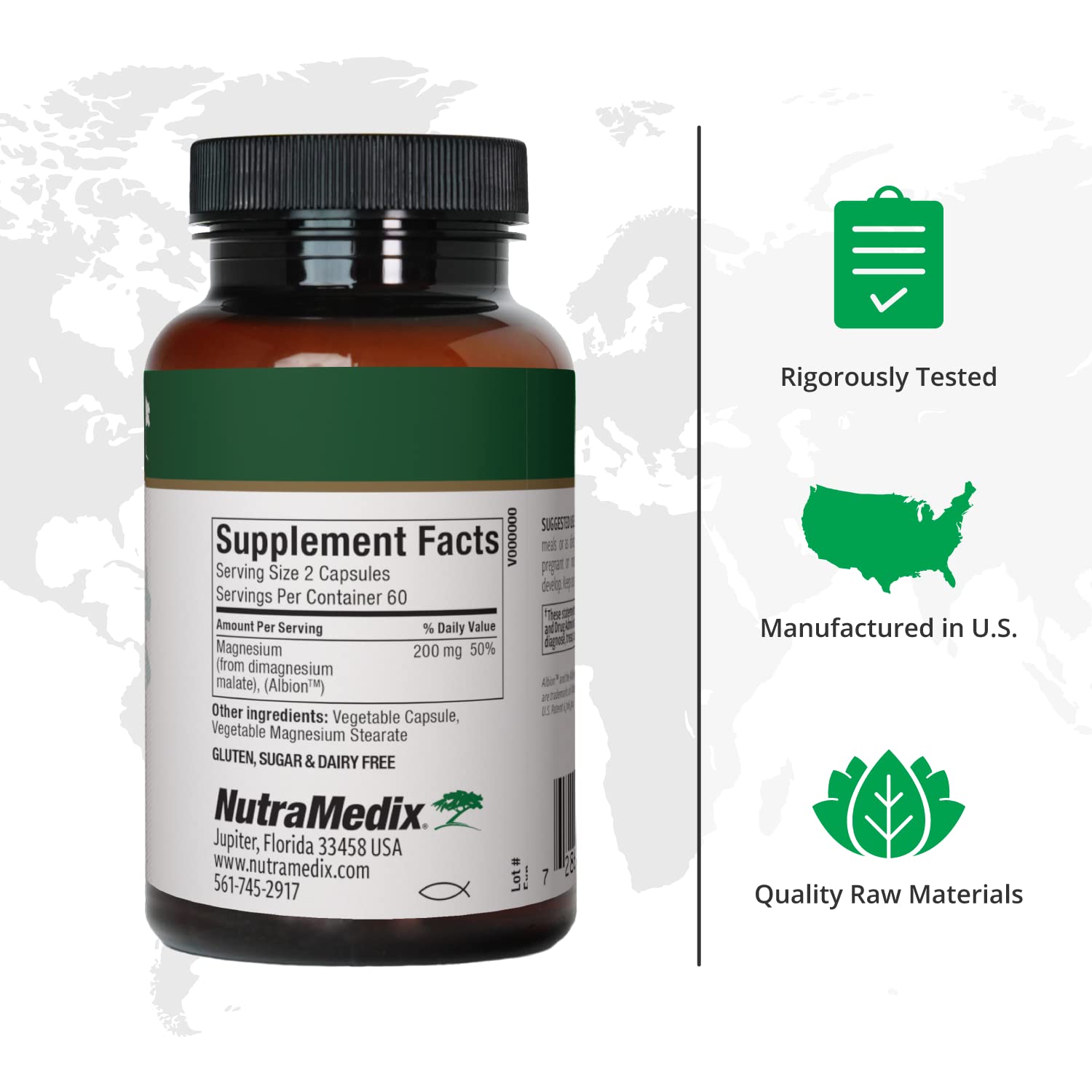 NutraMedix Magnesium Malate Supplement side view showing capsule