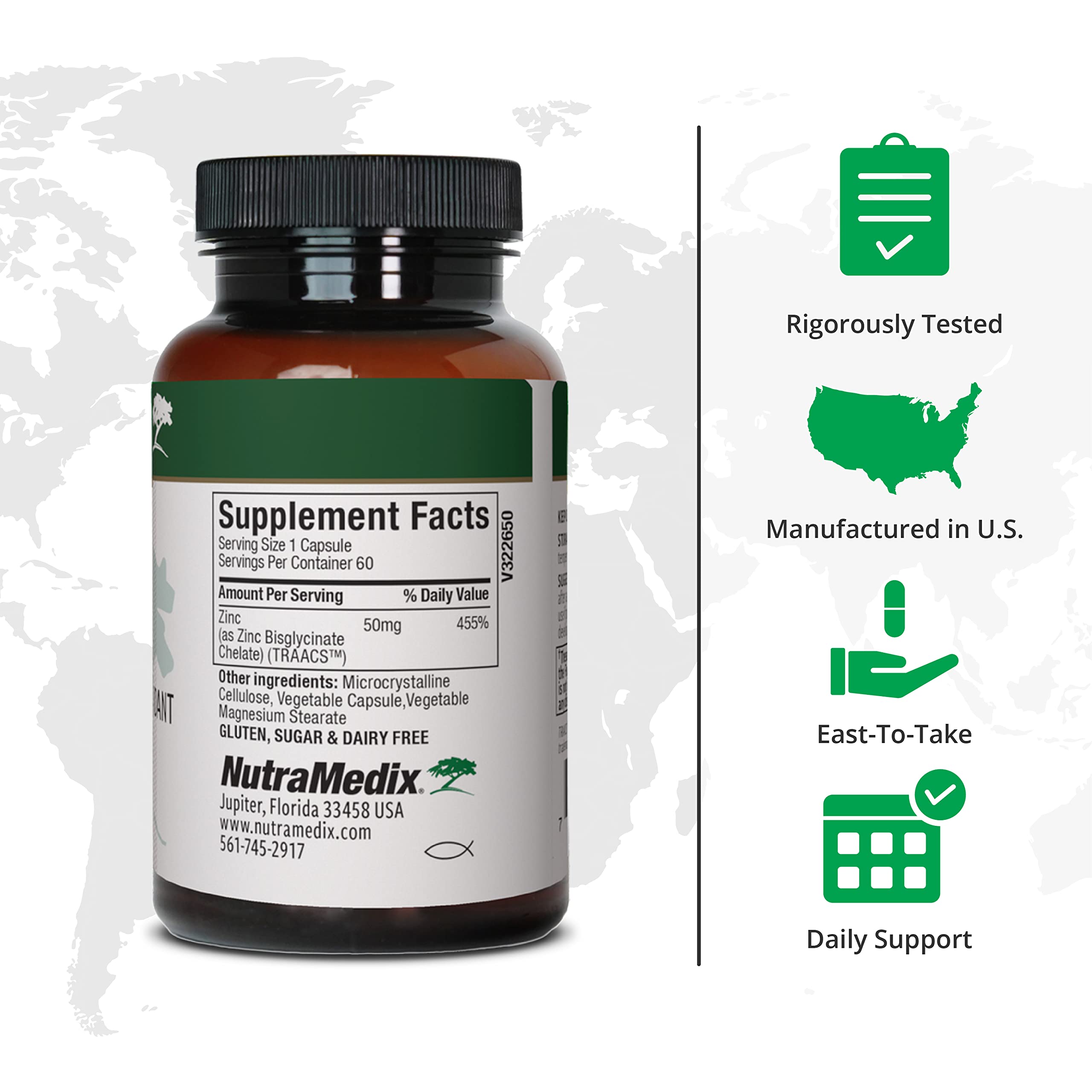 NutraMedix Zinc 50mg Capsules bottle with label