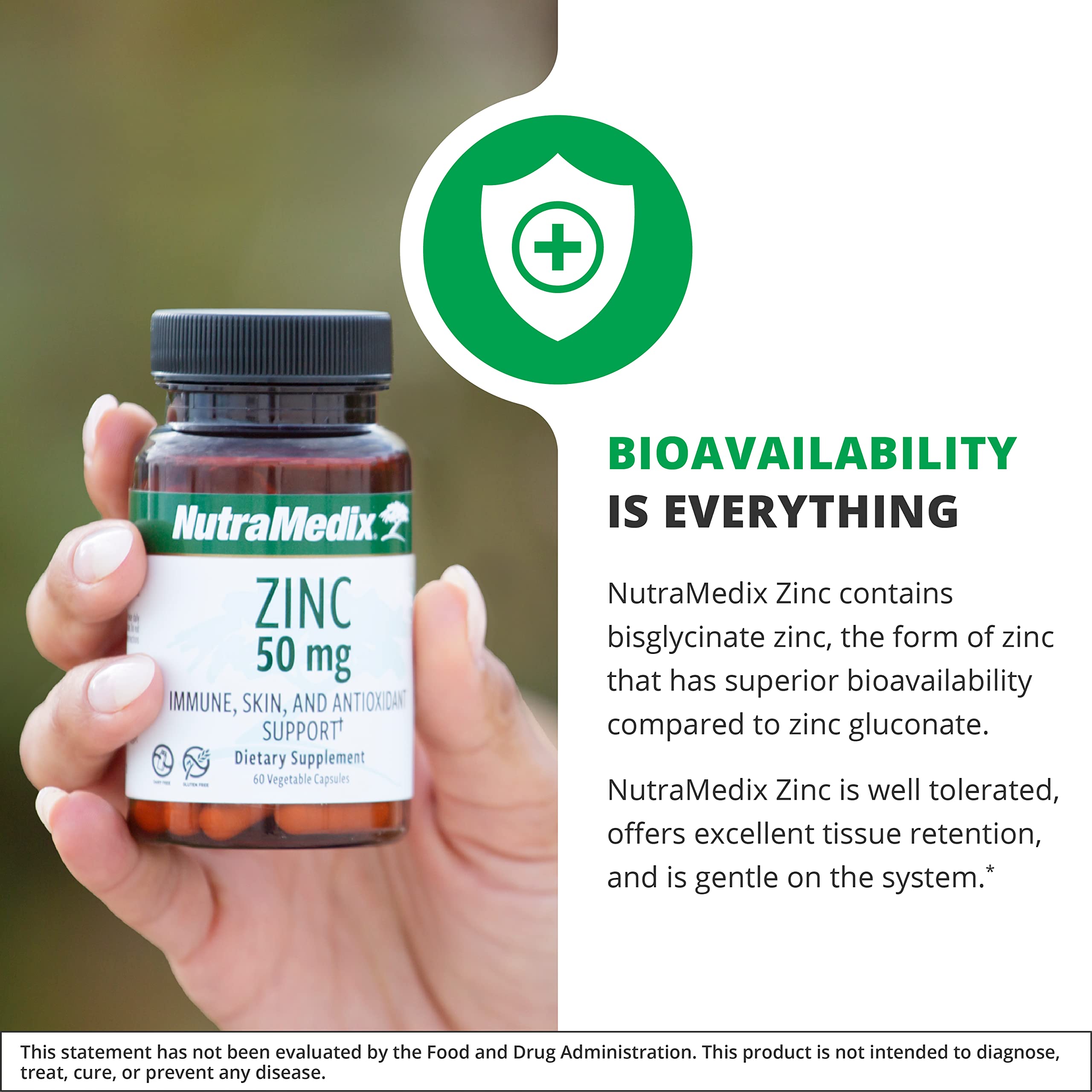 NutraMedix Zinc 50mg Capsules side view