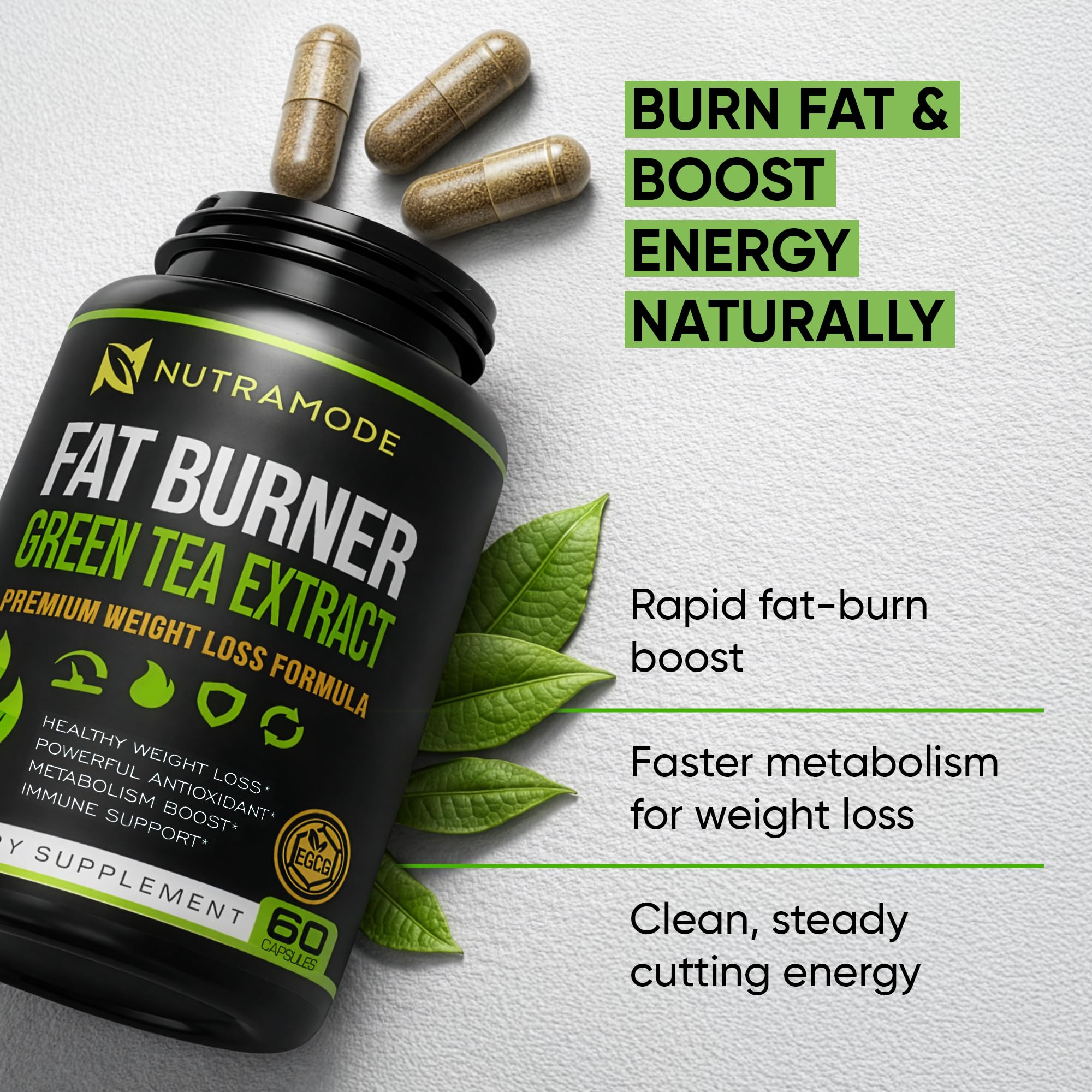 NUTRAMODE Green Coffee Bean Extract 82g capsule close-up