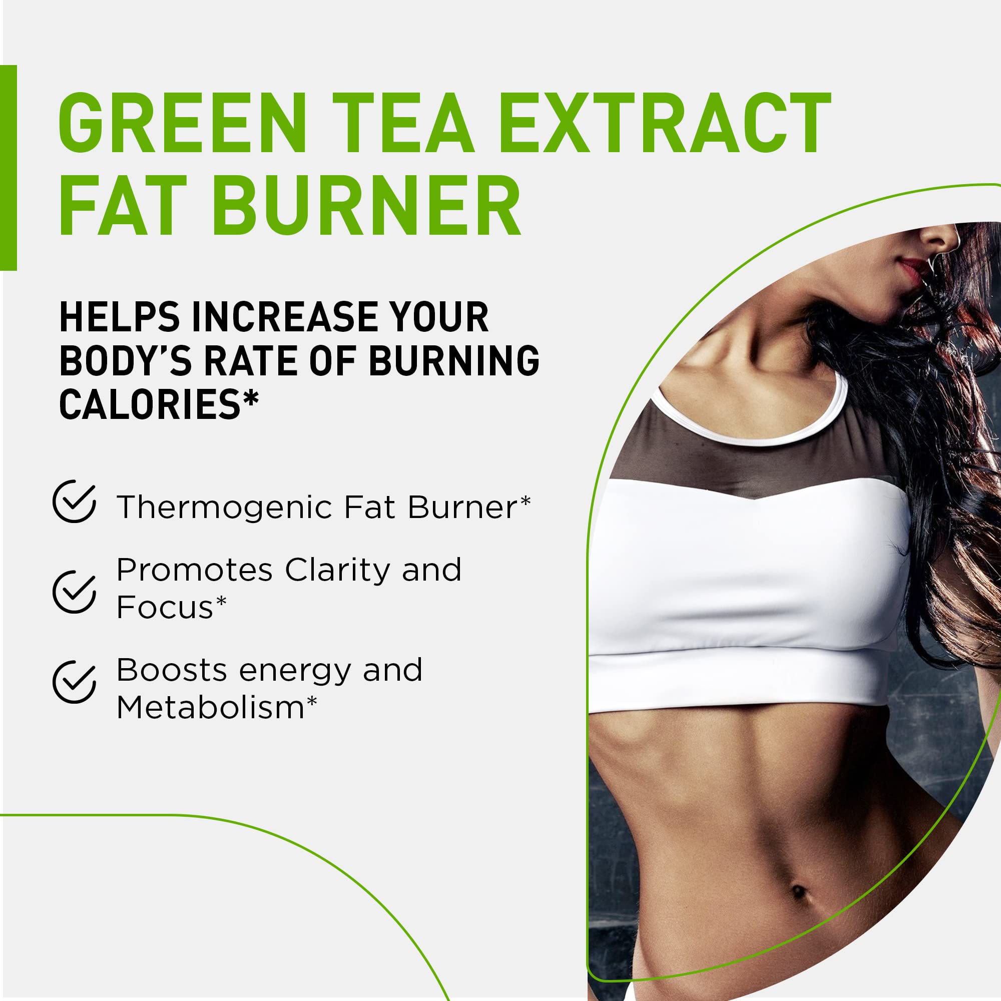NUTRAMODE Green Tea Extract Fat Burner Supplement side view