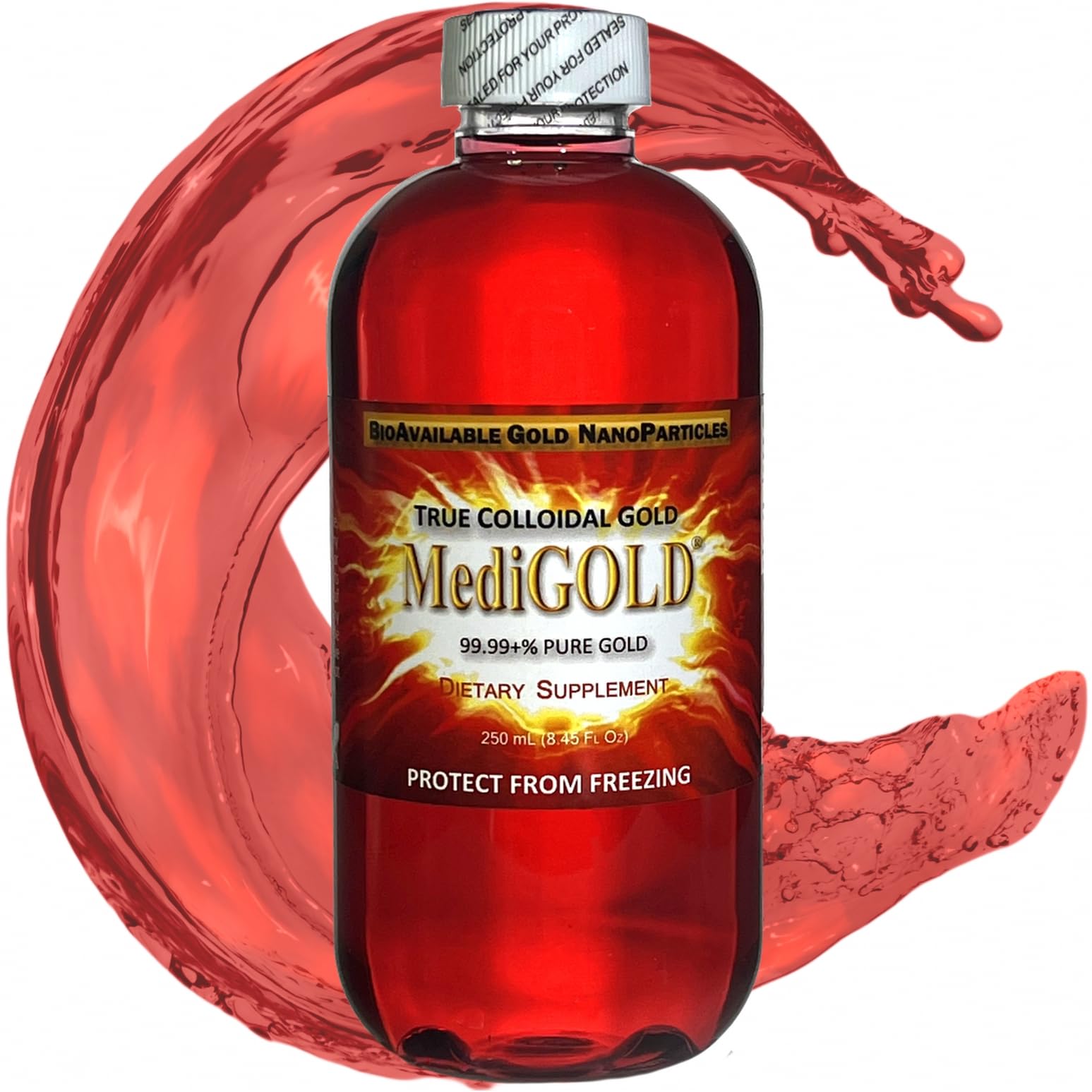 Nutraneering MediGOLD 250ml clear bottle front view