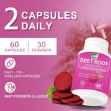 NutraNourish Beet Root Capsules 1300mg bottle with a measuring spoon