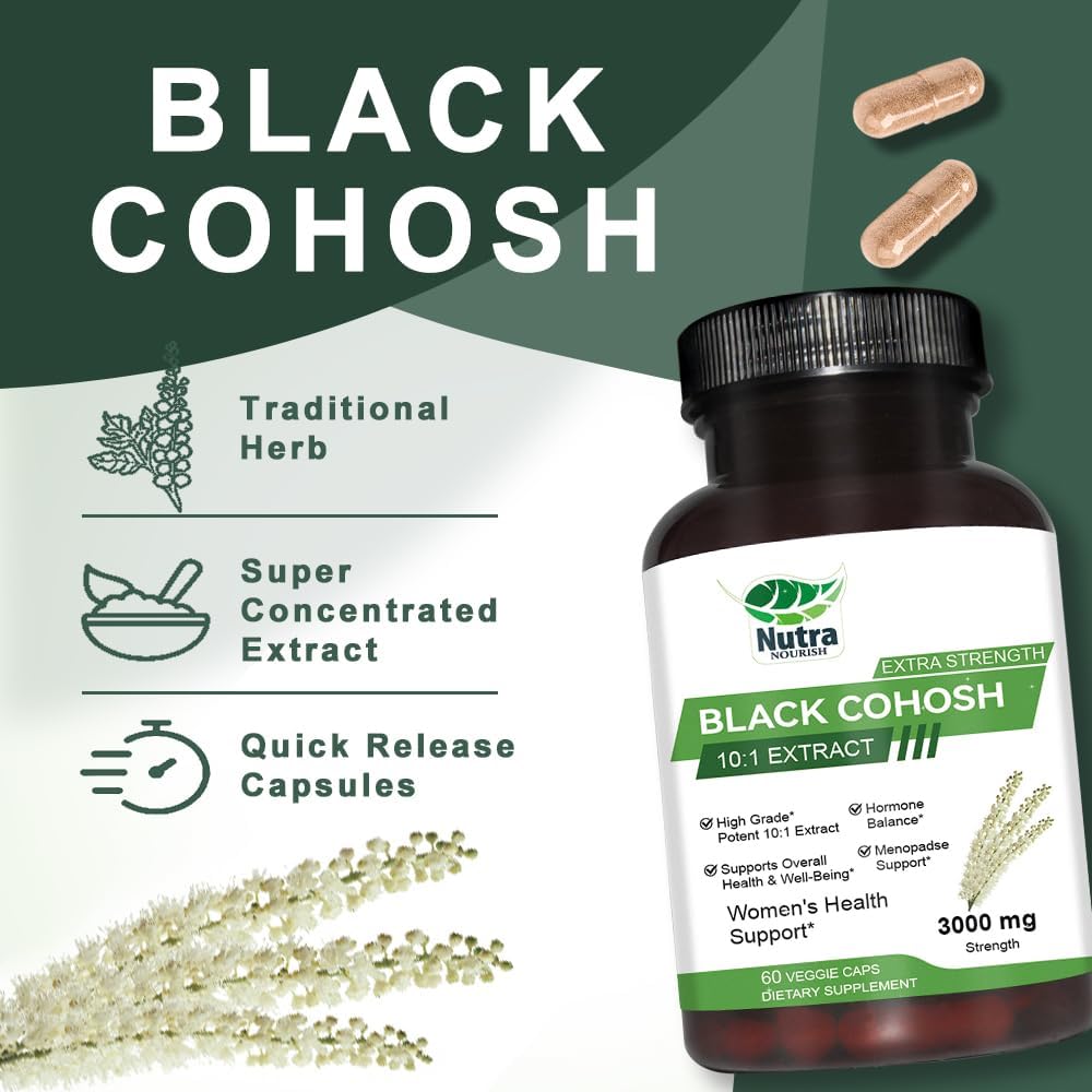 NutraNourish Black Cohosh Capsules 300mg side view