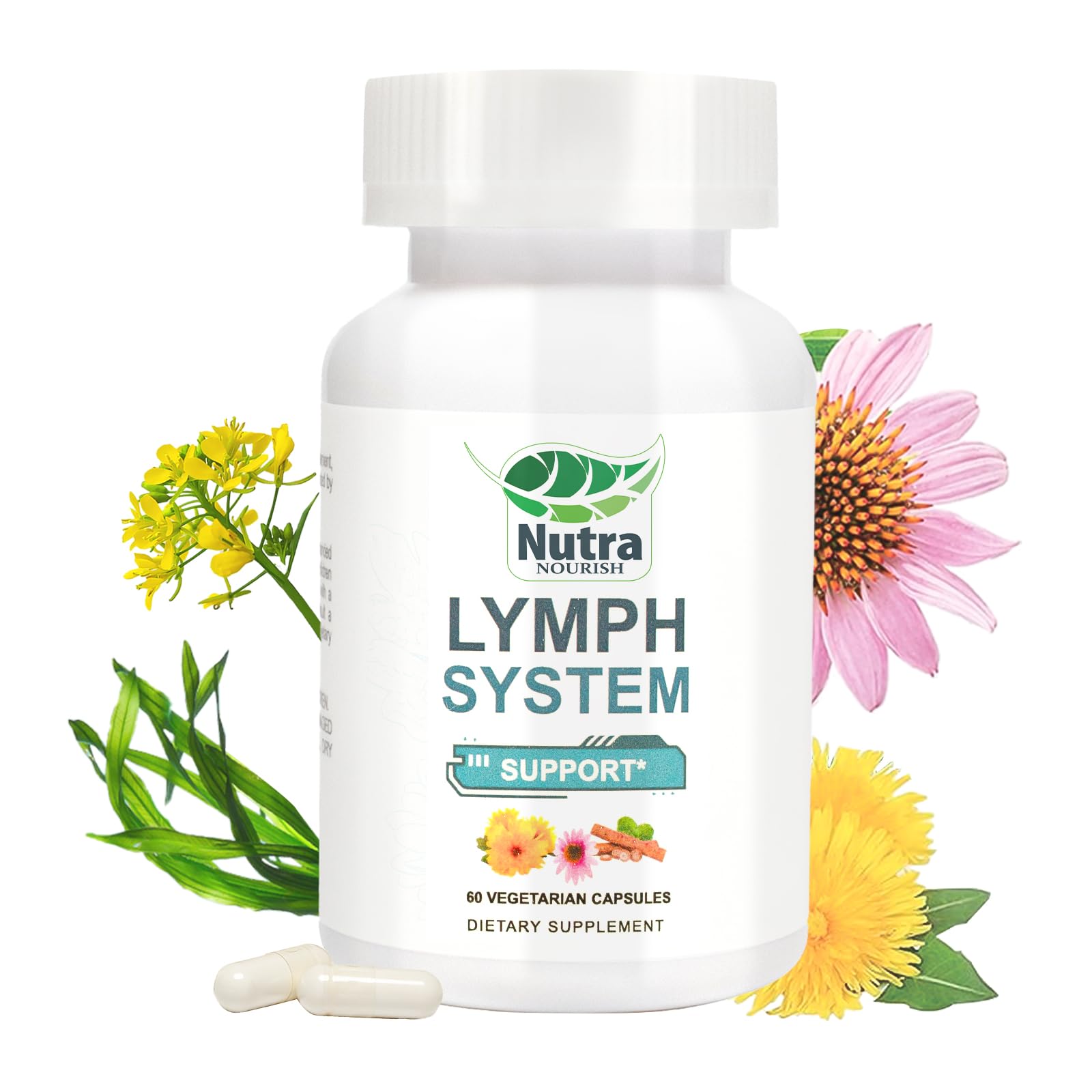 NutraNourish Echinacea Herbal Supplement 90g capsules front view
