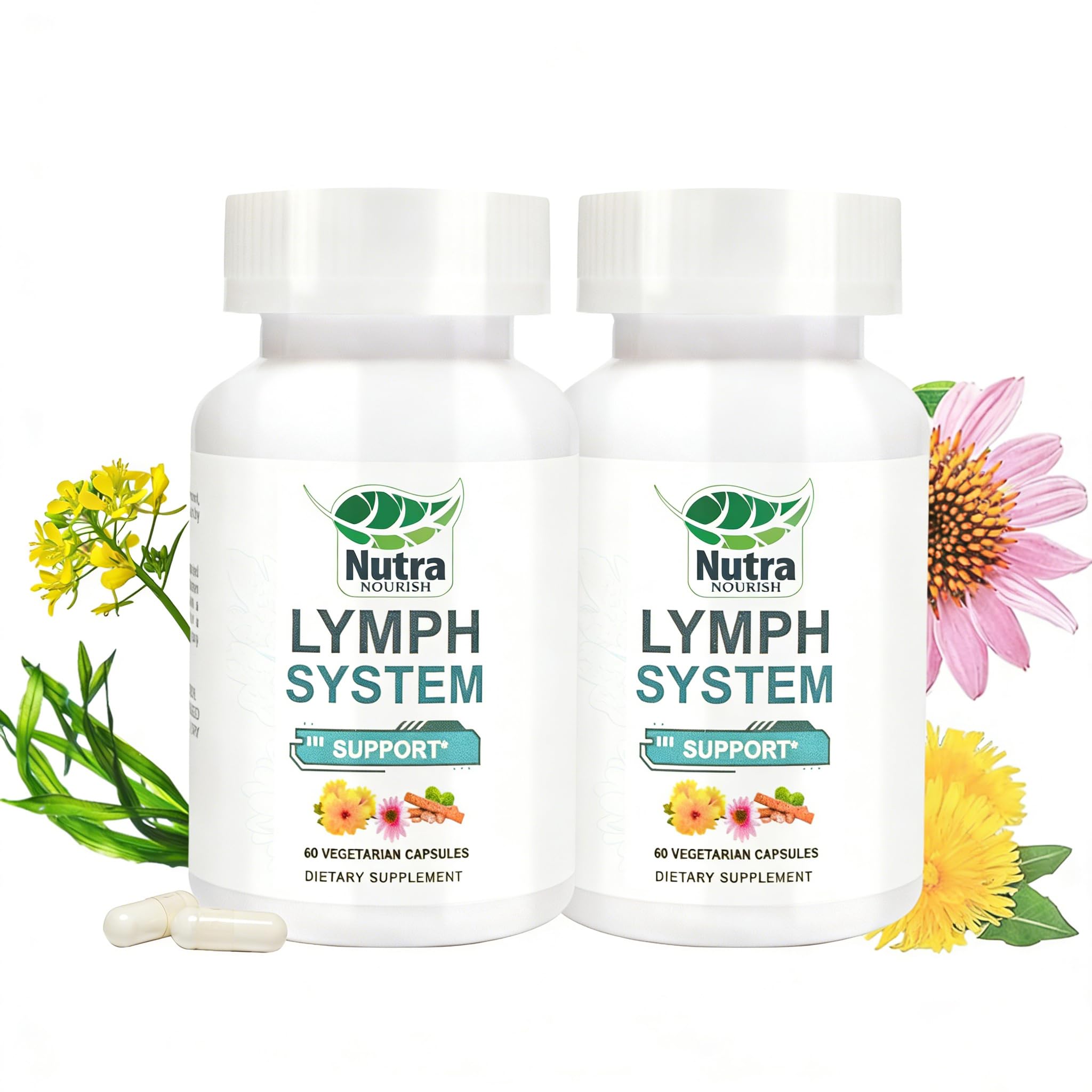 NutraNourish Echinacea Herbal Supplement Capsules front view