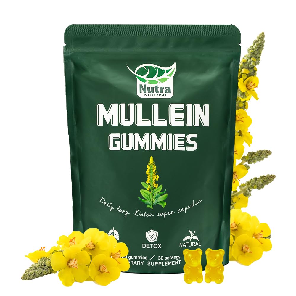 NutraNourish Mullein Gummies front view with packaging