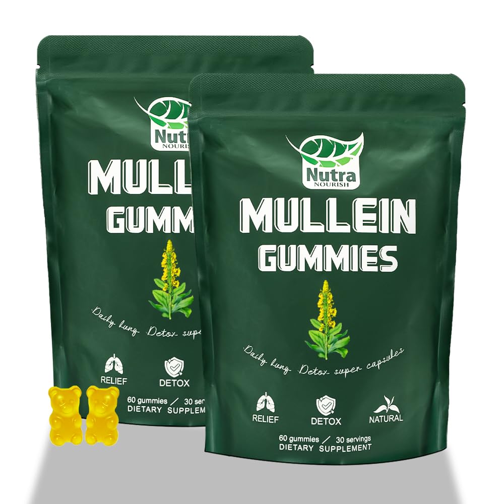 NutraNourish Mullein Gummies front view with packaging