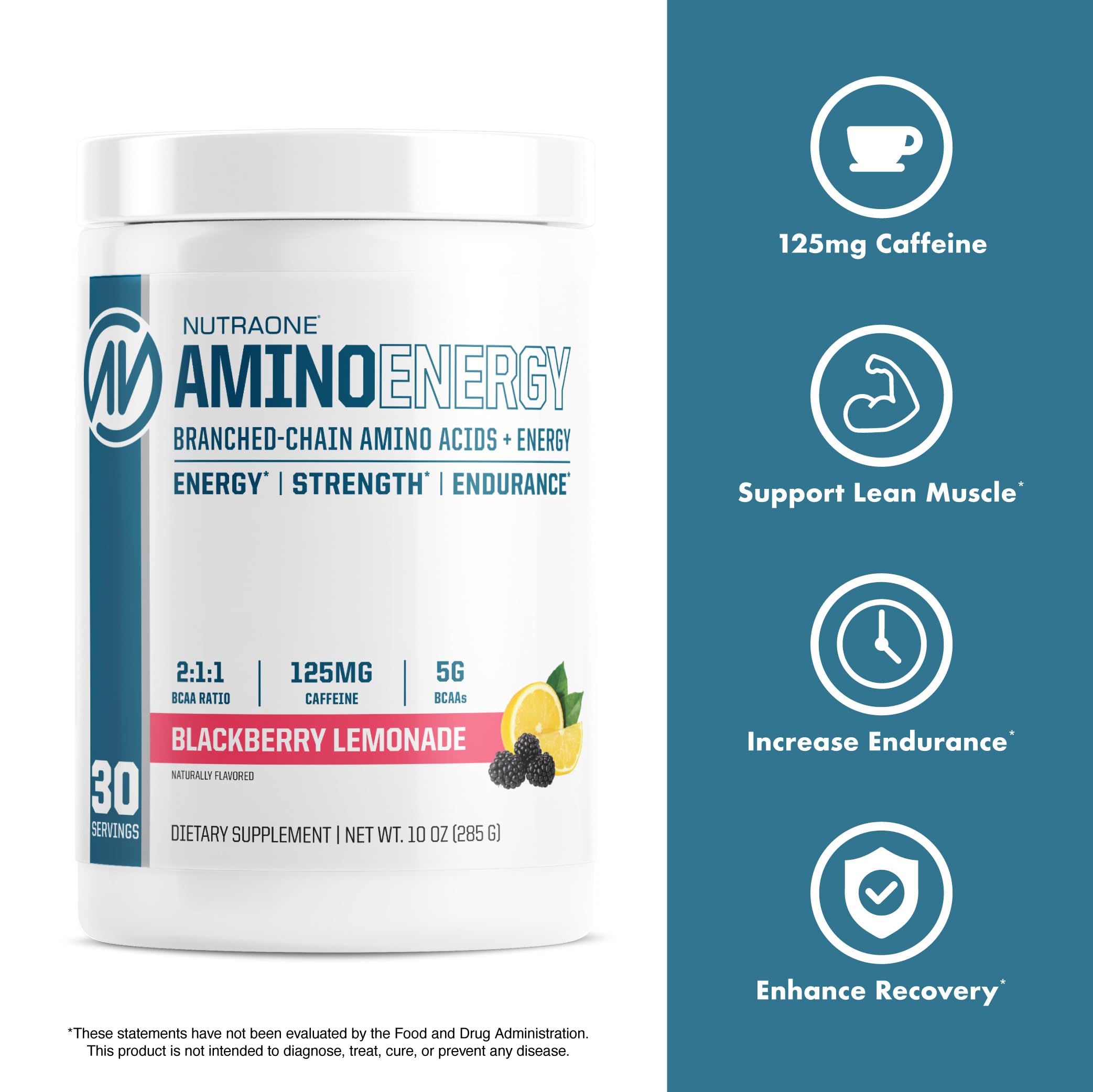 NutraOne BCAA Amino Energy Supplement 358g nutritional information