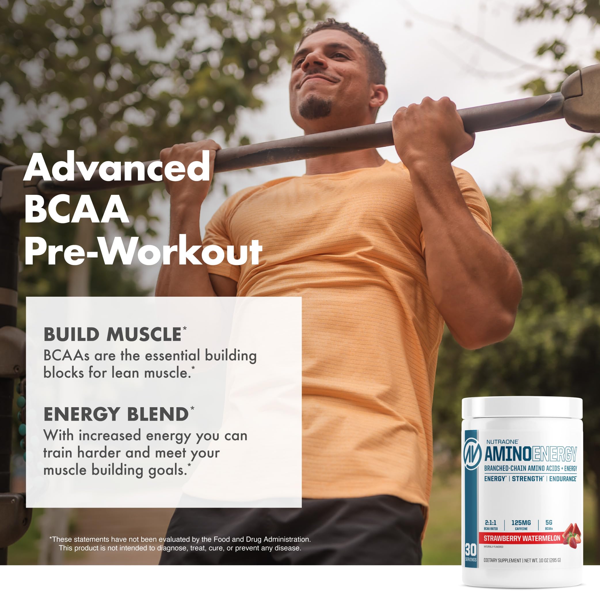 NutraOne BCAA Amino Energy Supplement 358g packaging