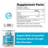 NutraOne CLAOne Conjugated Linoleic Acid 80% capsules on a wooden table