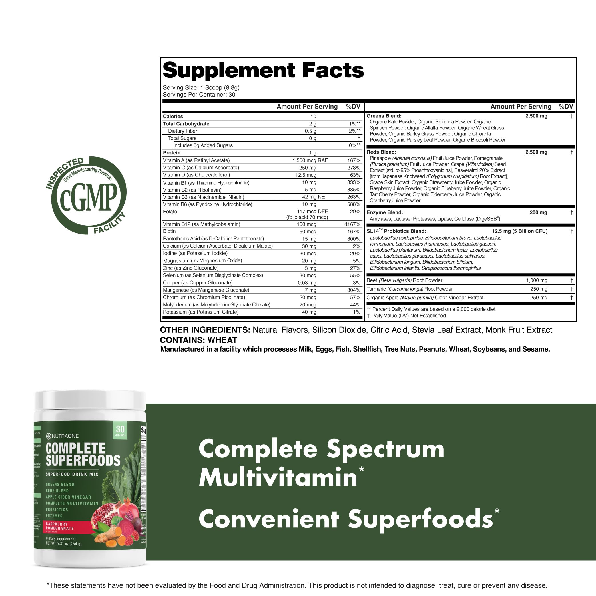 NutraOne Multi-Enzyme Supplement ingredients list